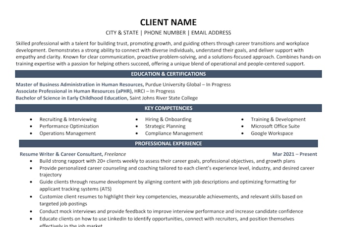 provide a resume in 24 or less